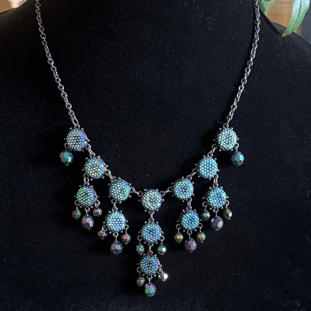 Vintage Blue & Northern Lights Beaded Necklace